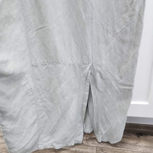 Vintage Suzen USA Linen Blend Midi Dress Mother of Pearl Buttons Small - Picture 10 of 14